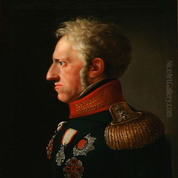 Portrait Of King Frederik Vi Of Denmark Oil Painting by Christoffer Wilhelm Eckersberg