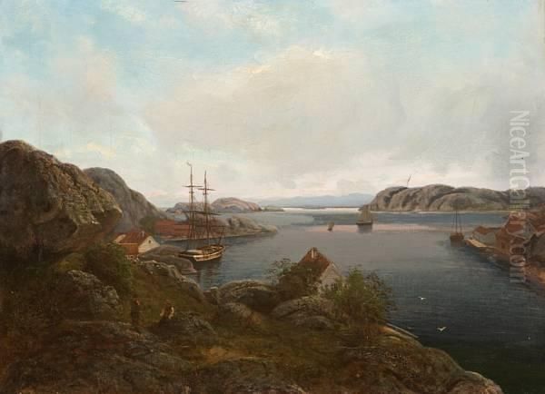 En Uthavn I Skjaergarden Oil Painting by Johan Frederick Eckersberg