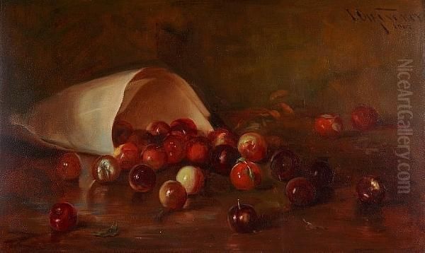 Still Life With Wild Plums Oil Painting by Ioannis Economou