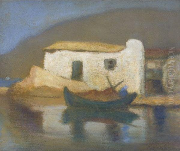 The House That He Dreams Of (hydra) Oil Painting by Michalis Economou