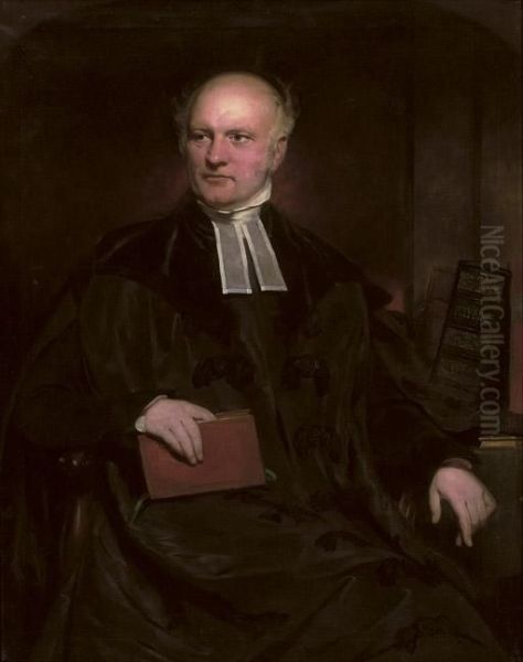 Portrait Of A Cleric, Seated Three-quarter-length Oil Painting by Eden Upton Eddis