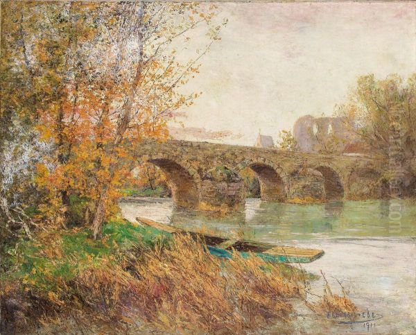 Autumn Landscape Oil Painting by Frederick Charles Vipont Ede