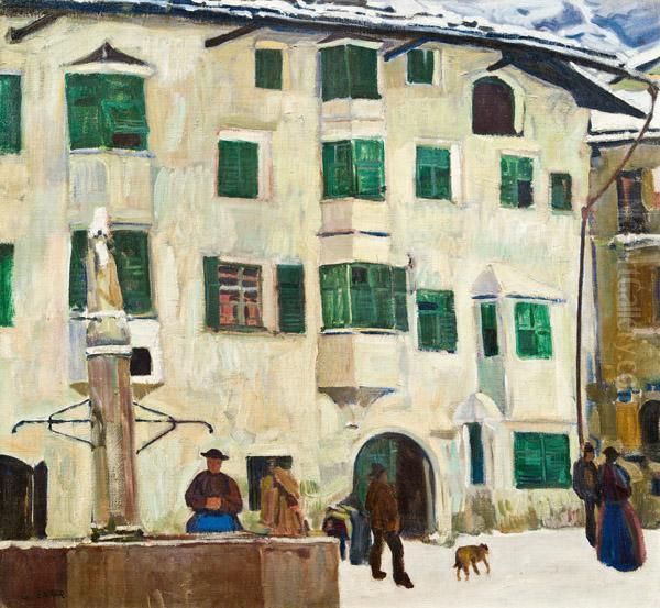 Haus Im Inntal Oil Painting by Carl Ederer