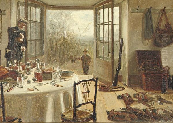 The Sportsman's Luncheon Oil Painting by Hayllar Edith