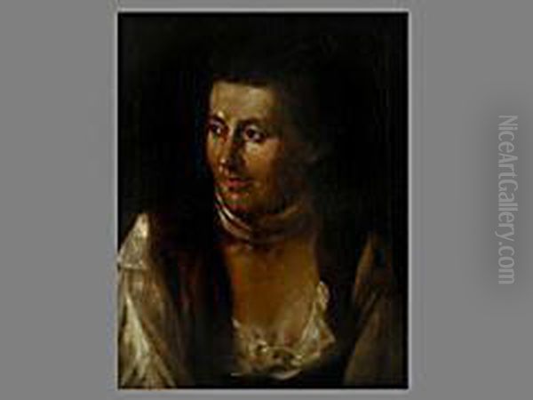 Portrait Einer Frau Mit Halstuch Oil Painting by Josef Georg Edlinger