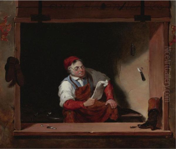 The Cobbler Oil Painting by Francis W. Edmonds