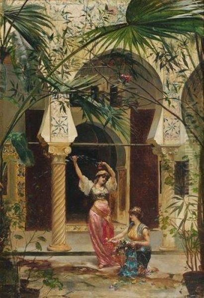 Danse Au Harem Oil Painting by Edouard Frederic Wilhelm Richter