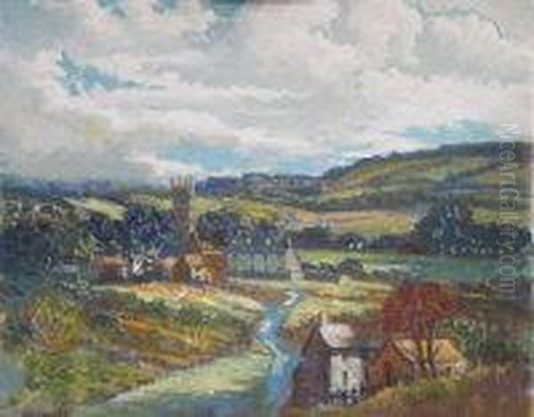 Two Cornish Landscapes Oil Painting by John Edwards