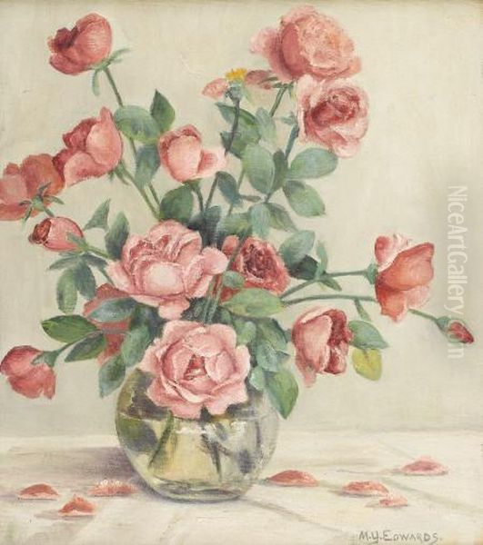 Untitled Red Roses by Mary Edwards