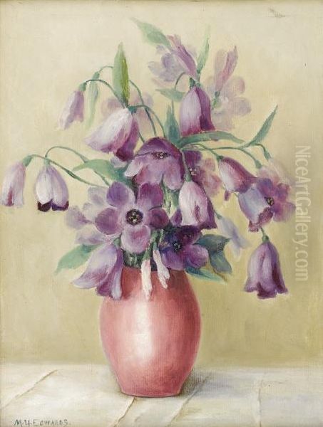 Still Life - Purple Campanula by Mary Edwards