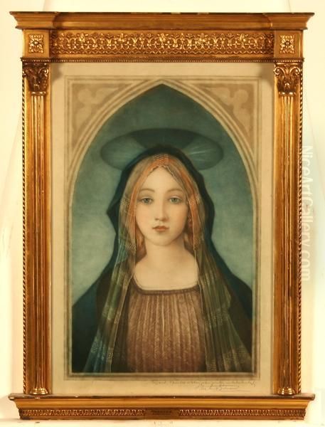 Madonna Oil Painting by Samuel Arlent Edwards