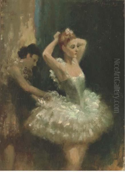 The First Night Of The Ballet Oil Painting by T. Edwards