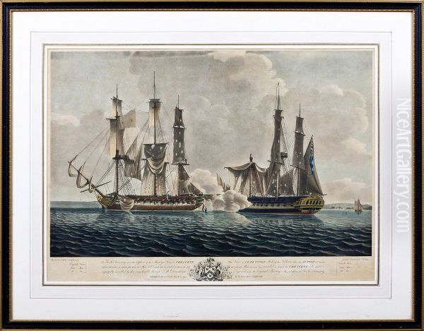 The Frigate Crescent Oil Painting by John William Edy