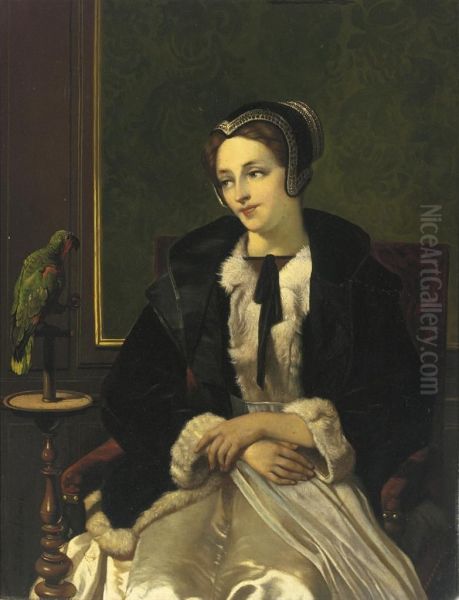 A Feathered Friend Oil Painting by Jacobus Josephus Eeckhout