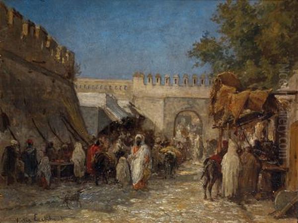 Scene De Marche Aumaroc Oil Painting by Victor Eeckhout