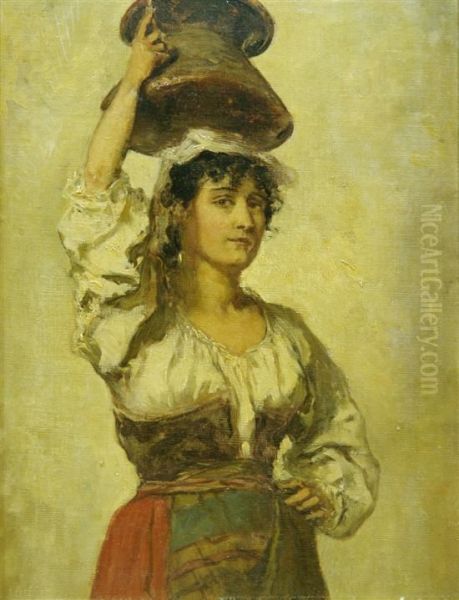 Woman Oil Painting by Hermann Effenberger