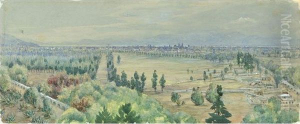 Vista De La Ciudad De Mexico Desde Chaputelpec Oil Painting by Daniel Thomas Egerton