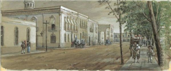 British Embassy In Mexico Oil Painting by Daniel Thomas Egerton