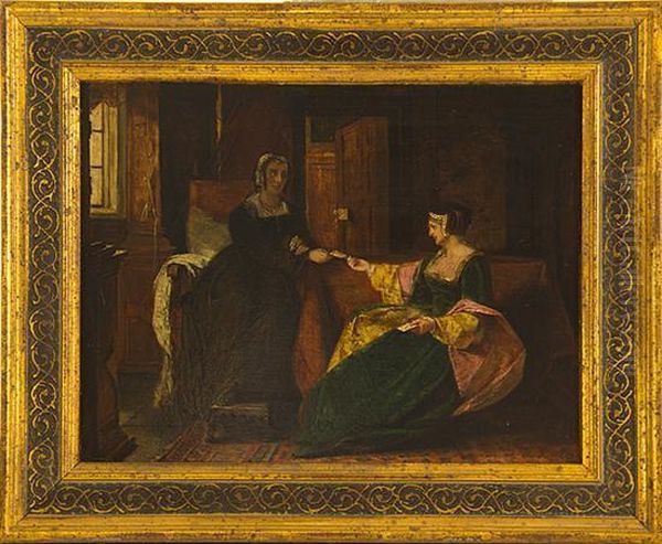 Card Players In Parlor Oil Painting by Augustus Leopold Egg