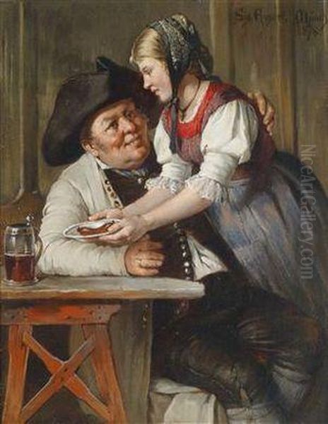 Brotzeit Oil Painting by Sigmund Eggert