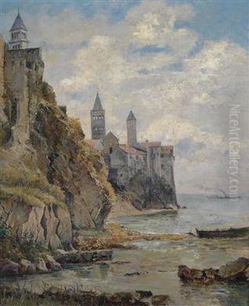 Scene From The Island Of Rab Oil Painting by Marie Egner