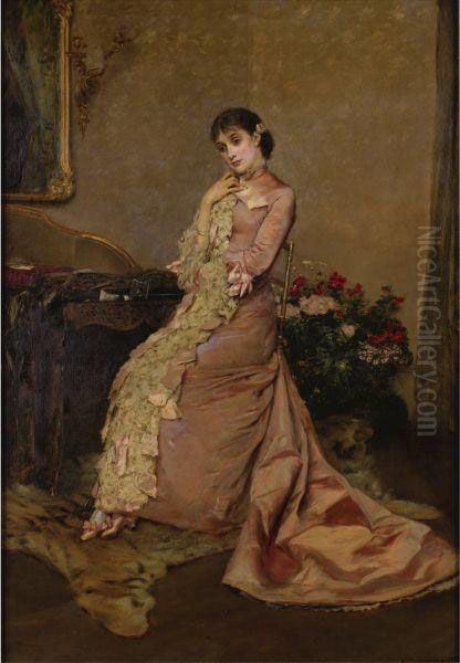 Spanish Beauty Oil Painting by Rogelio Egusquiza Y Barrena