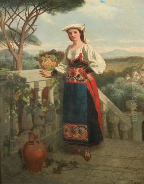 On The Balcony Oil Painting by John Whetten Ehninger