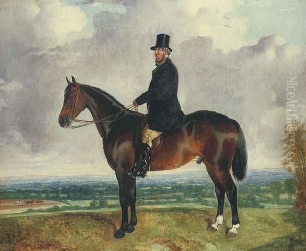 Portrait D'un Cavalier Dans Un Paysage Oil Painting by John Whetten Ehninger