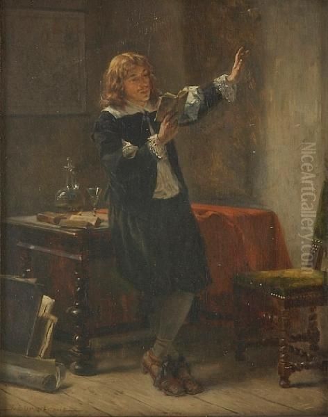 Der Vorleser Oil Painting by Julius Ehrentraut