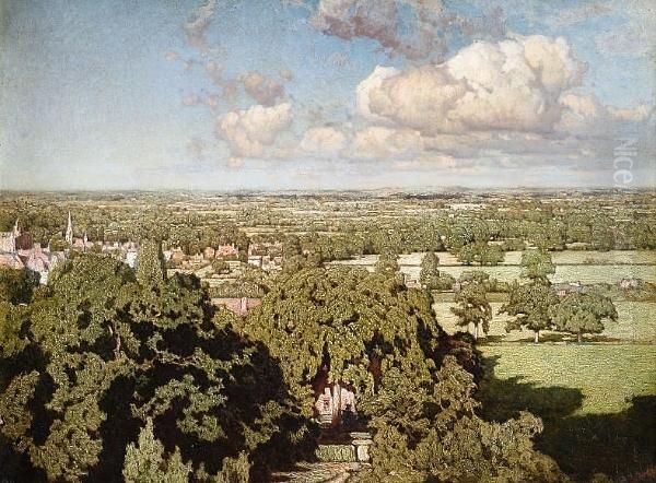 View From Malvern Oil Painting by Julius Ehrke