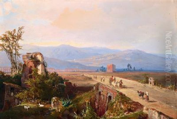 Nella Campagna Romana Oil Painting by Albert Eichhorn