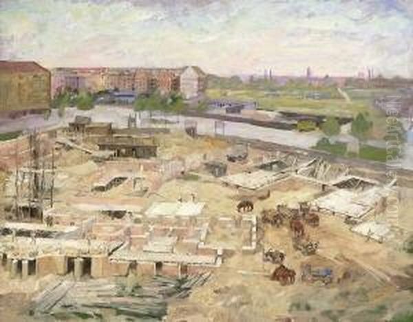 Berliner Baustelle. Oil Painting by Franz Eichhorst