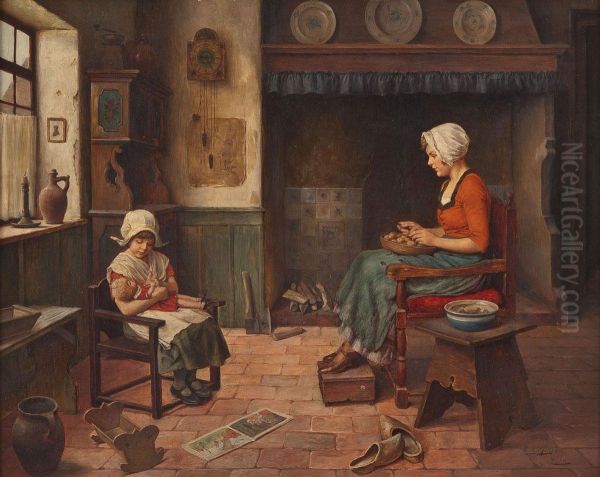 Mutter Und Tochter In Der Kuche by Erwin Eichinger