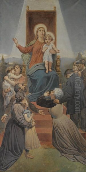 The Madonna Of The Needy Oil Painting by Hermann Eichler