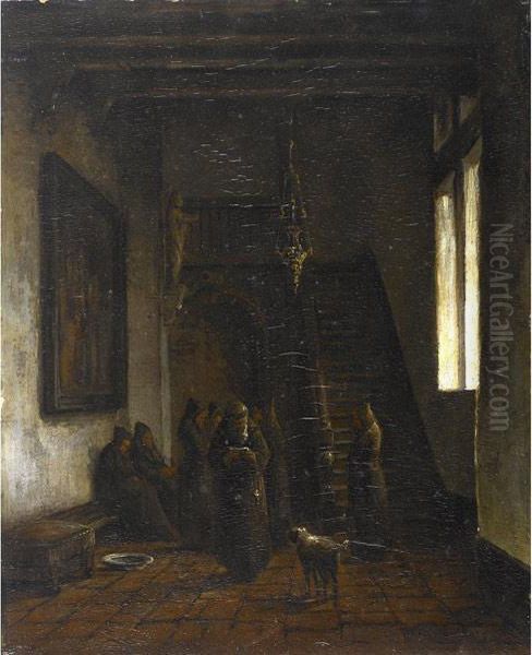 Untitled (in The Monastery) Oil Painting by Willem Hendrik Eickelberg