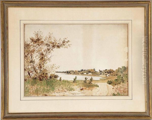 Untitled (river Landscape); And A Companion Drawing Oil Painting by Louis Michel Eilshemius