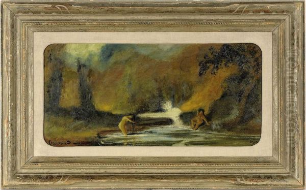 Two Female Bathers Oil Painting by Louis Michel Eilshemius