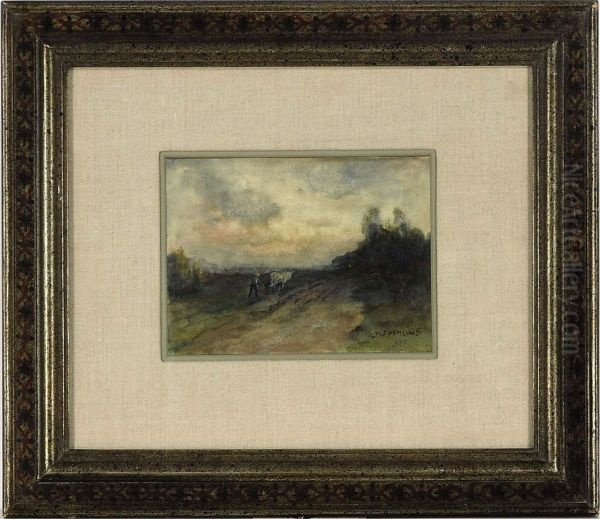 Landscape With Man Plowing Oil Painting by Louis Michel Eilshemius