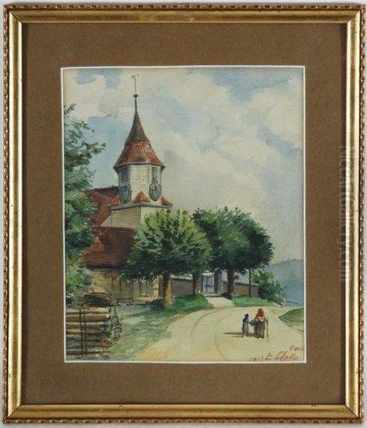 Clocher De Campagne Oil Painting by Eduard (david) Einschlag