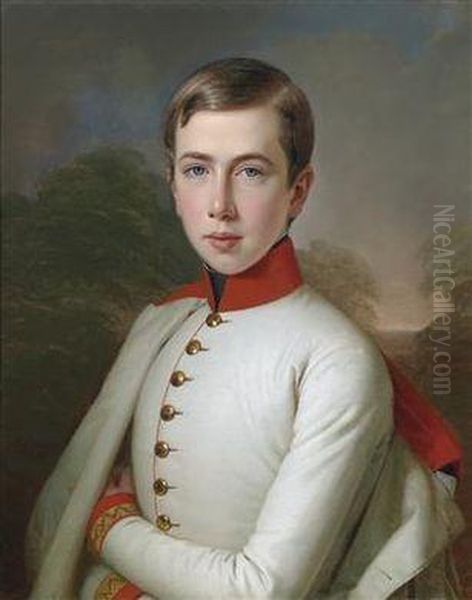 Archduke Karl Ludwig Joseph Maria Of Austria At The Age Of 15 Oil Painting by Anton Einsle