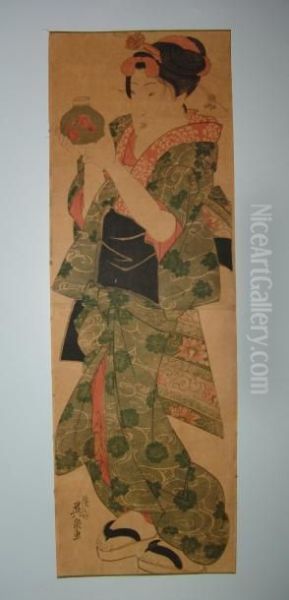 Kakemono Oil Painting by Eisen