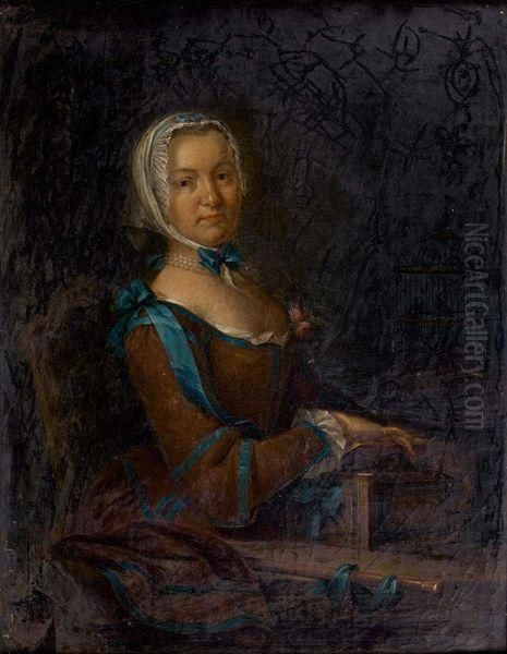 Jeune Femme Montrant Une Marmotte Dans Une Boite Oil Painting by Francois Eisen