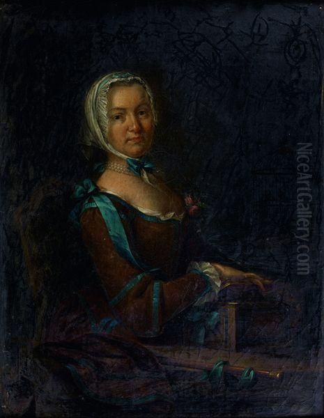 Jeune Femme Montrant Une Marmotte Dans Une Boite Et Portrait D'un Graveur Oil Painting by Francois Eisen