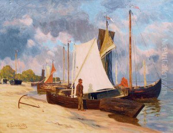 Kahne In Pillkoppen Oil Painting by Wilhelm Eisenblatter