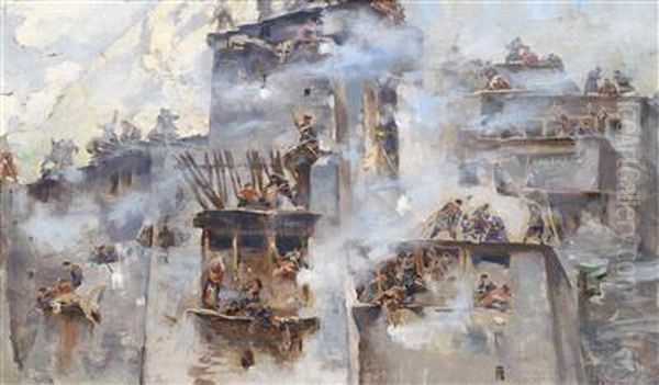 Siege Oil Painting by Ferencz, Franz Eisenhut