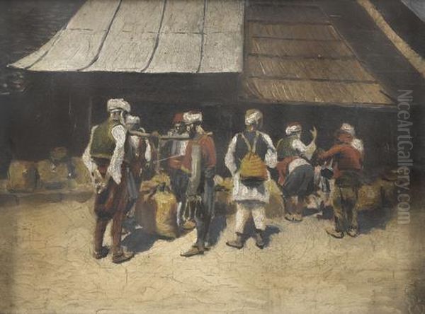 Ungarische Marktszene Oil Painting by Ferencz, Franz Eisenhut