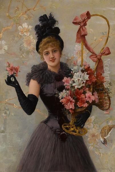 The Bouquet Oil Painting by Eisman Semenowsky