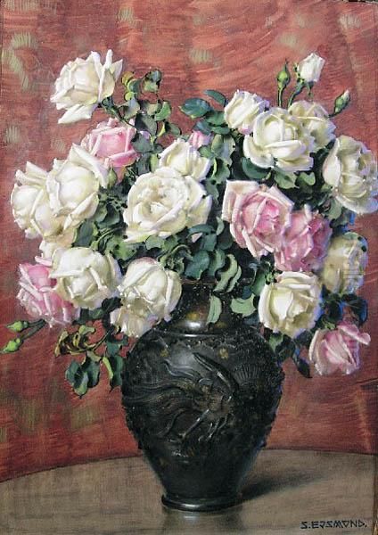 Roze W Wazonie Oil Painting by Stanislaw Ejsmond