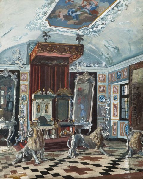 Interior From Rosenborg Castle Oil Painting by John Rafael Ekelund