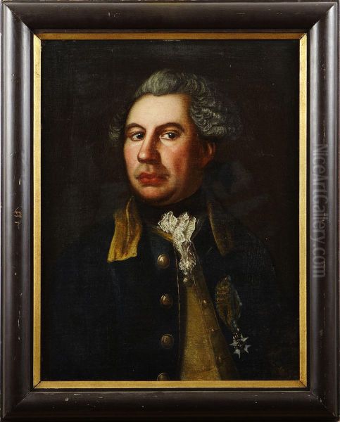 Portratt Av Overstelojtnant Gustaf Reinhold Stierneroos Oil Painting by Anders Eklund